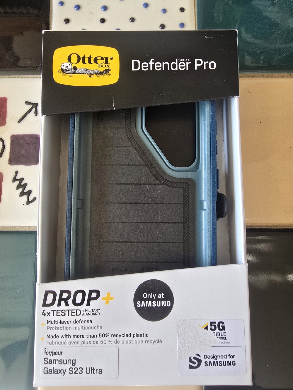 OtterBox Defender Pro Case for Samsung Galaxy S23 Ultra - Black and Blue